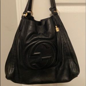 Gucci Soho large leather tote in black